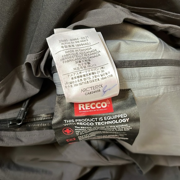 Arc’teryx ALPHA SV BIB men’s gortex shell pants black size large - Picture 11 of 13